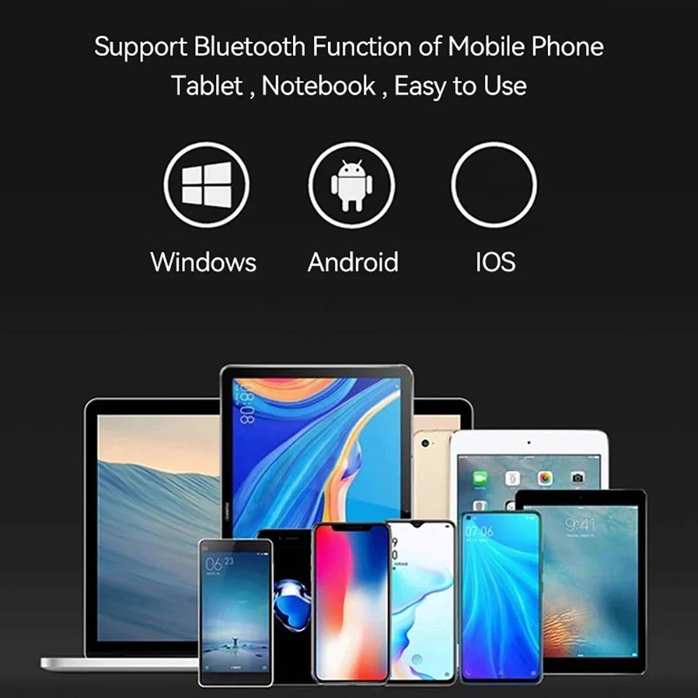 Tastiera pieghevole Bluetooth per Android, Windows, iOS, cellulari, tablet, computer